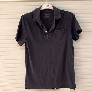 Billy Reid slim, fit short sleeve polo, navy blue, 100% cotton, super comfy